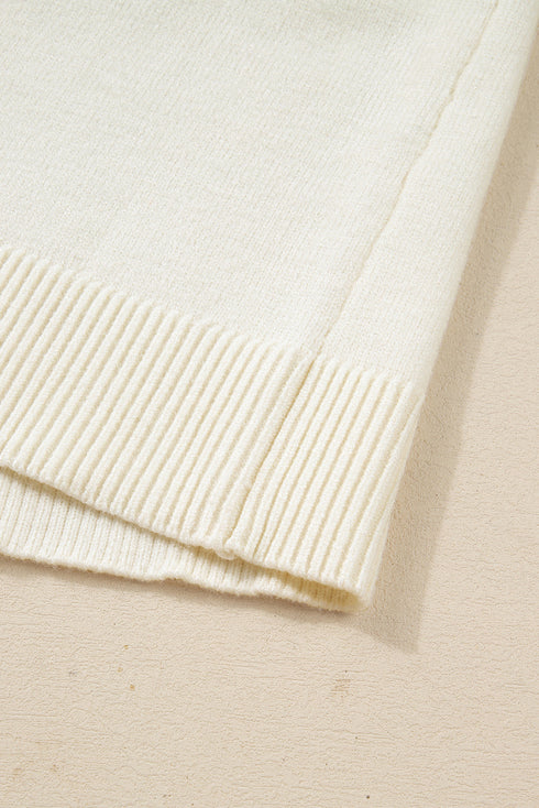 Sequin Bow Graphic Crewneck Knit Sweater