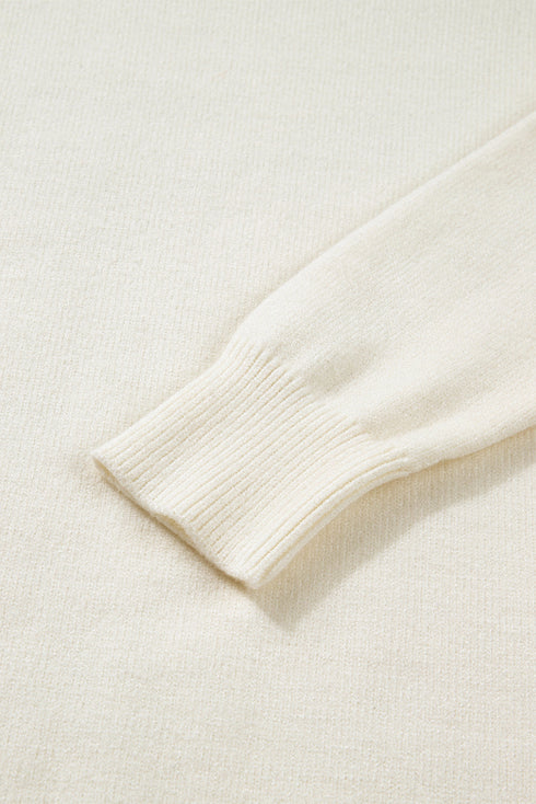 Sequin Bow Graphic Crewneck Knit Sweater