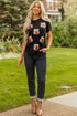 Sequin Bow Pumpkin Graphic Cotton Blend Tee