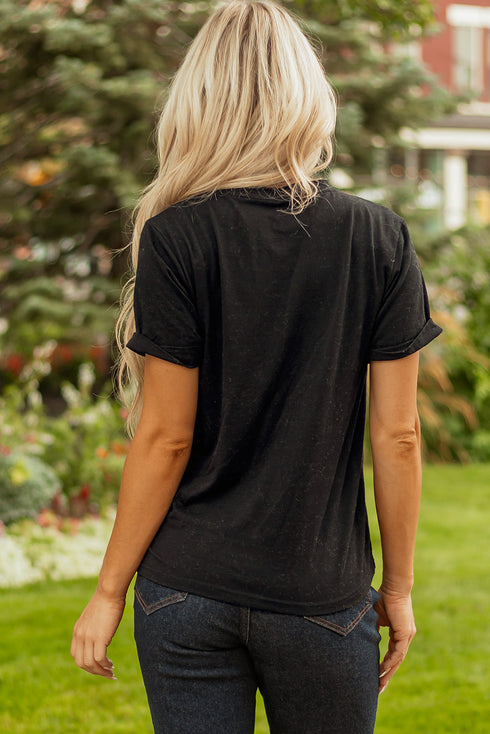 Sequin Bow Pumpkin Graphic Cotton Blend Tee