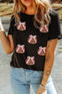 Sequin Bow Pumpkin Graphic Cotton Blend Tee