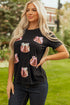 Sequin Bow Pumpkin Graphic Cotton Blend Tee