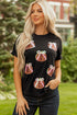 Sequin Bow Pumpkin Graphic Cotton Blend Tee