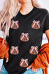 Sequin Bow Pumpkin Graphic Cotton Blend Tee
