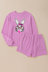 Sequin Bubble Gum Rabbit Corded Graphic Set