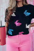 Sequin Bunny Graphic Short Sleeve Crew Neck Tee
