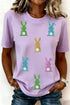 Sequin Bunny Patch Embellished Casual Graphic Tee