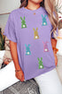 Sequin Bunny Patch Embellished Casual Graphic Tee