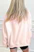Sequin Candy Cane Ribbed Mock Neck Graphic Sweatshirt