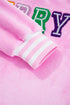 Sequin Chenille Letter Graphic Plush Fleece Pullover