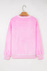 Sequin Chenille Letter Graphic Plush Fleece Pullover