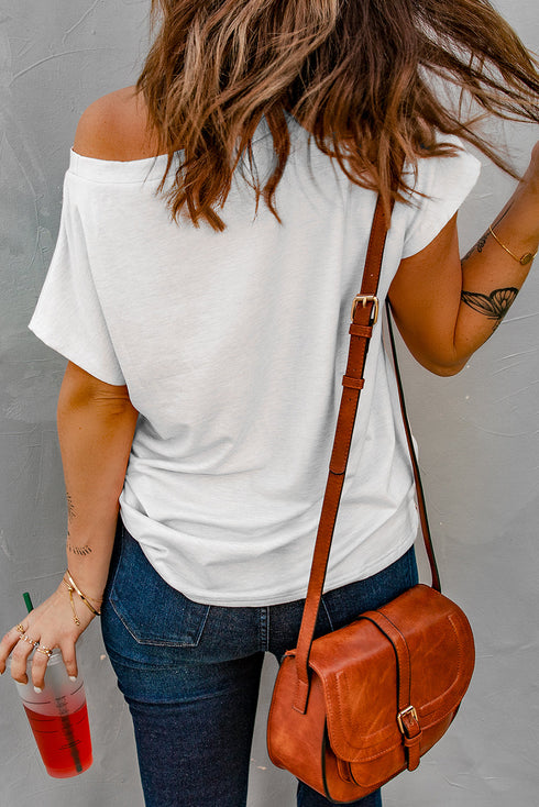 Sequin Clover Patch Pocket Short Sleeve Graphic Tee