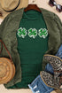 Sequin Clover Patch Short Sleeve Graphic T-shirt