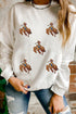 Sequin Cowboy Bronco Patch Crew Neck Sweatshirt