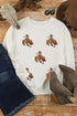 Sequin Cowboy Bronco Patch Crew Neck Sweatshirt
