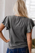 Sequin Cowgirl Graphic Print Ruffle Sleeve Tee