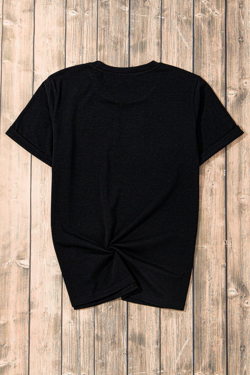 Sequin Crawfish Boil Graphic Crewneck Short Sleeve T Shirt