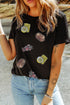 Sequin Crawfish Boil Graphic Crewneck Short Sleeve T Shirt