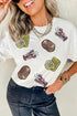 Sequin Crawfish Potato Lemon Corn Graphic Crewneck T Shirt