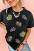 Sequin Crawfish Potato Lemon Corn Graphic Crewneck T Shirt