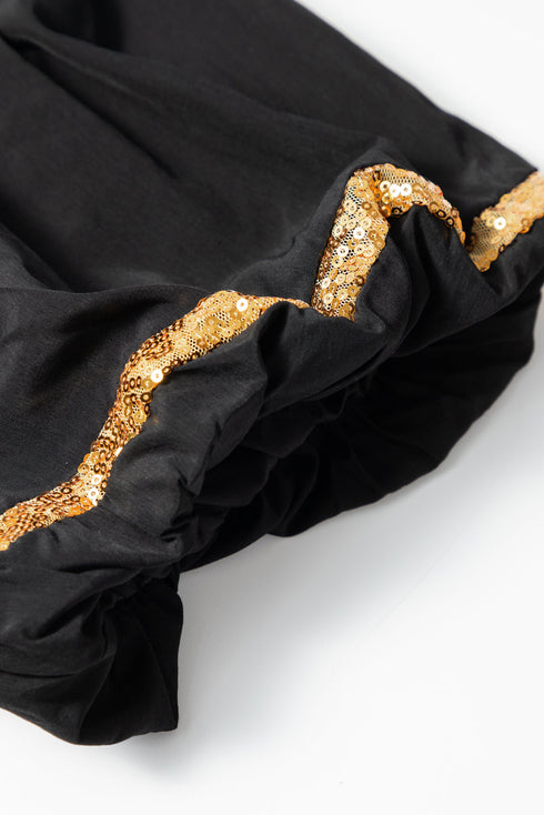 Sequin Detail Collared Flutter Sleeve Shirt Dress