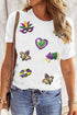 Sequin Detail Graphic Short Sleeve Crew Tee