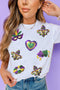 Sequin Detail Graphic Short Sleeve Crew Tee