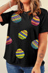 Sequin Easter Egg Graphic Plus Size T Shirt
