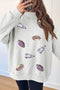 Sequin Embellished Ball Graphic Mock Neck Pullover Sweatshirt