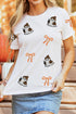 Sequin Embellished Ghost Print Graphic T Shirt