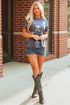 Sequin Embellished Helmet Graphic Short Sleeve Tee