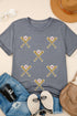 Sequin Embellished Helmet Graphic Short Sleeve Tee