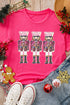 Sequin Embellished Nutcracker Graphic Crew Neck Tee