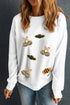 Sequin Embellished Pattern Glam Inspired Graphic Pullover Sweatshirt