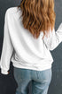 Sequin Embellished Pattern Glam Inspired Graphic Pullover Sweatshirt