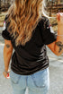 Sequin Embellished Santa Graphic Short Sleeve Tee