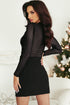 Sequin Embellished Velvet And Sheer Mesh Mock Neck Blouse