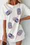 Sequin Flag Can Graphic Oversized Short Sleeve Tee