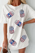 Sequin Flag Can Graphic Oversized Short Sleeve Tee