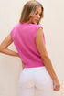 Sequin Flag Graphic Crew Neck Knit Sweater Vest
