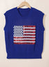 Sequin Flag Graphic Crew Neck Knit Sweater Vest