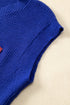 Sequin Flag Graphic Crew Neck Knit Sweater Vest
