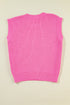 Sequin Flag Graphic Crew Neck Knit Sweater Vest