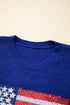 Sequin Flag Graphic Crew Neck Knit Sweater Vest