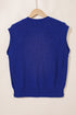 Sequin Flag Graphic Crew Neck Knit Sweater Vest