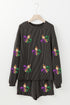 Sequin Fleur De Lis Corded Long Sleeve Graphic Set