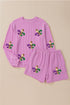 Sequin Fleur De Lis Corded Long Sleeve Graphic Set