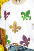 Sequin Fleur De Lis Graphic Short Sleeve T Shirt