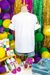 Sequin Fleur De Lis Graphic Short Sleeve T Shirt