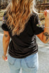 Sequin Fleur De Lis Graphic Short Sleeve Tee
